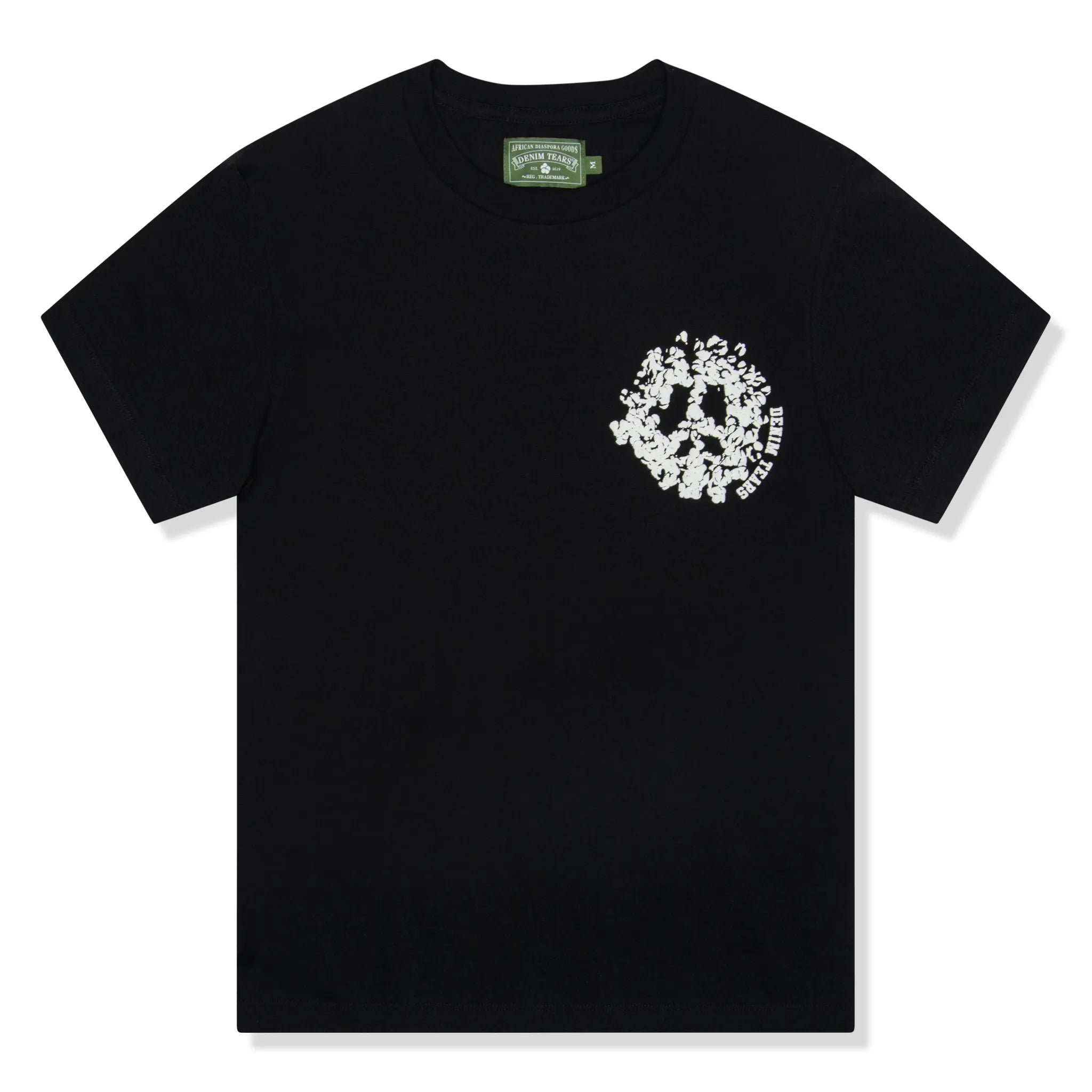 Front view of Denim Tears Denim University Black T Shirt